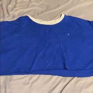 Blue champion shirt crop